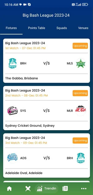 Live Cricket app